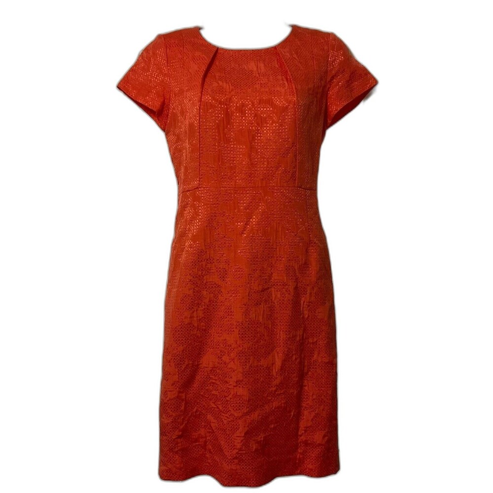 Stills Dress EU 34 Coral Pink Textured Short Sleeve Sheath US 4 New NWT